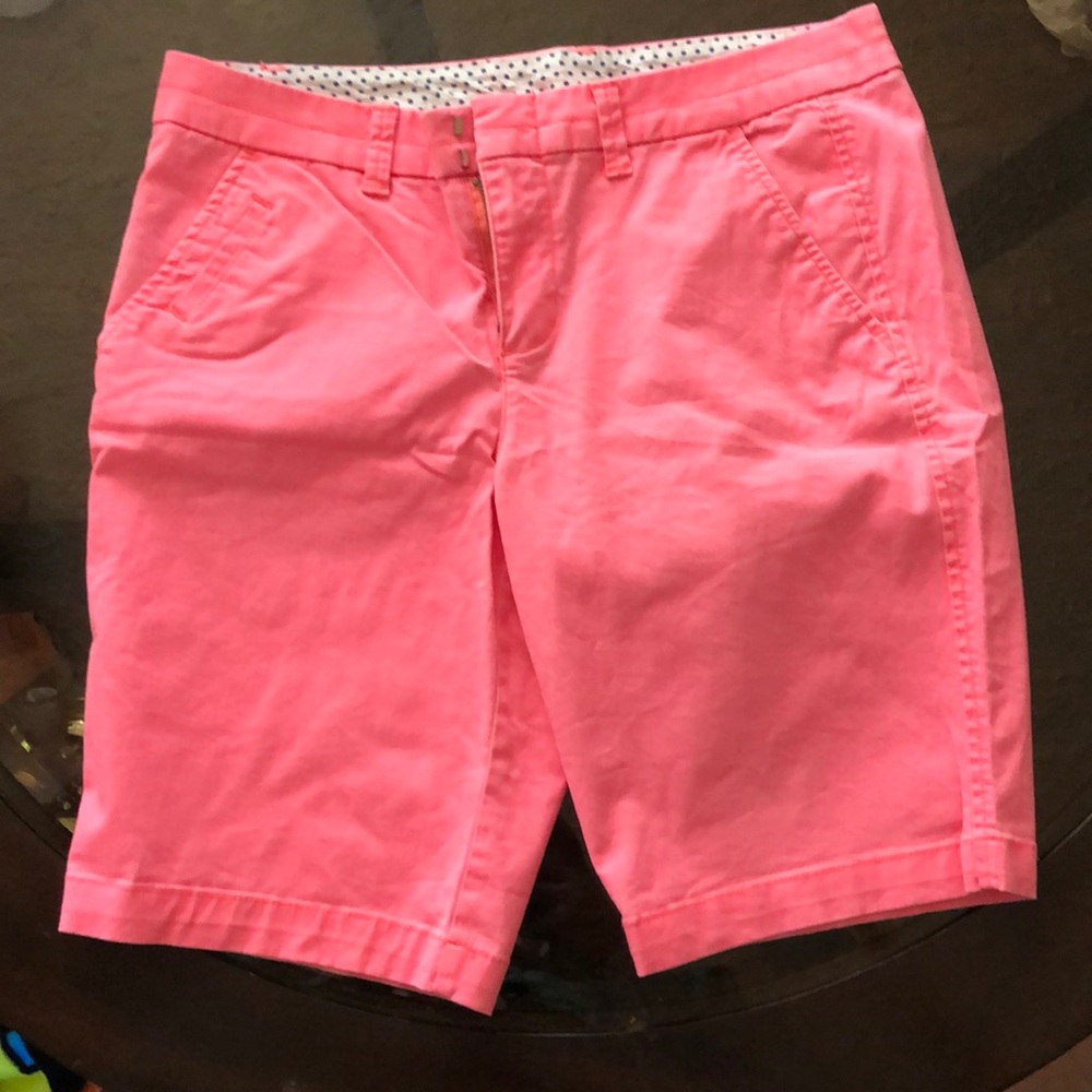 Bright pink Bermuda shorts